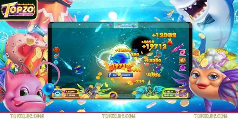 Bắn cá Topzo nhiều mức thưởng, gameplay cuốn hút từng giây